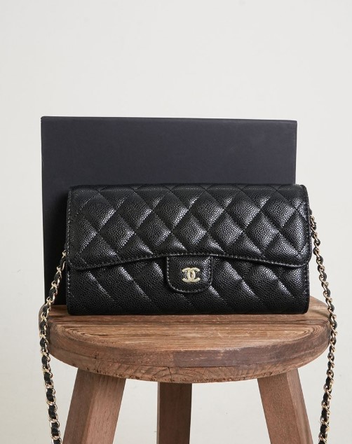 (국내배송) 샤넬 캐비어 클래식 체인 플랩 장지갑