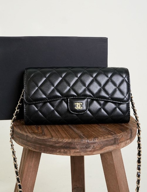 (국내배송) 샤넬 램스킨 클래식 체인 플랩 장지갑