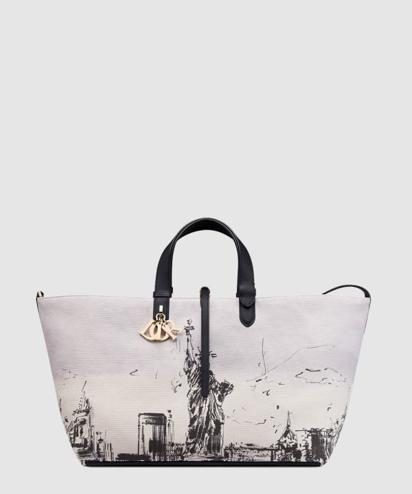 디올 뚜주흐 토트백 라지 뉴욕 자수 M2820