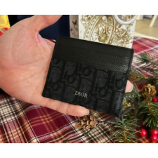 (국내배송) 디올 수입 오블리크 자카드 그레인 카프레더 카드 지갑