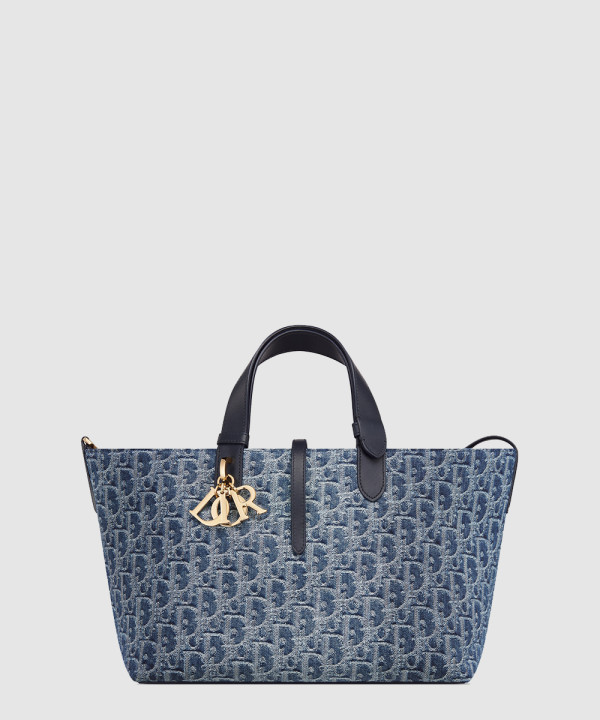 디올 뚜주흐 토트백 미디움 오블리크 블루 M2821