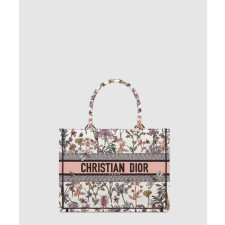 디올 미디움 북 토트백 허바륨 자수 화이트 멀티컬러 M1296