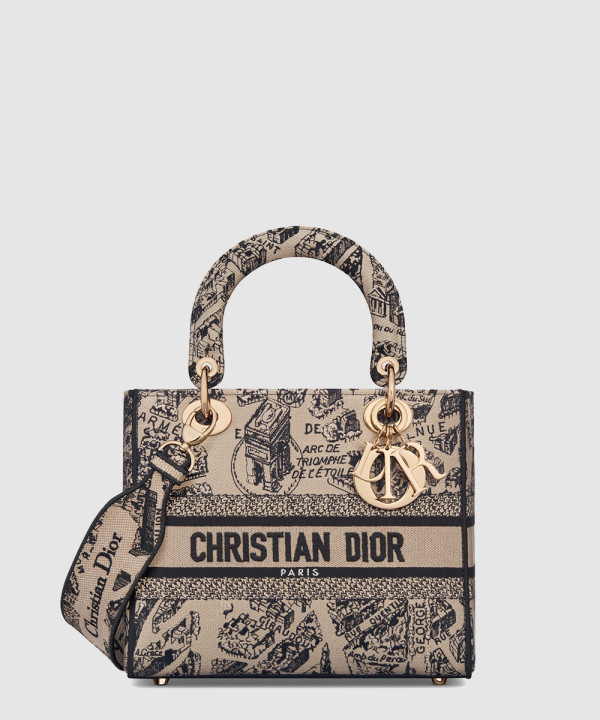 디올 미디움 레이디 디라이트 백 플랜 드 파리 베이지 멀티컬러 M0565