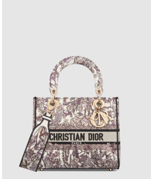 디올 미디움 레이디 디라이트 백 화이트 멀티컬러 4 쎄종 하이버 M0565