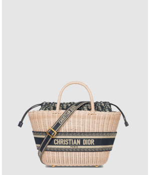 디올 모자 바스켓 백 내추럴 라탄 M1328