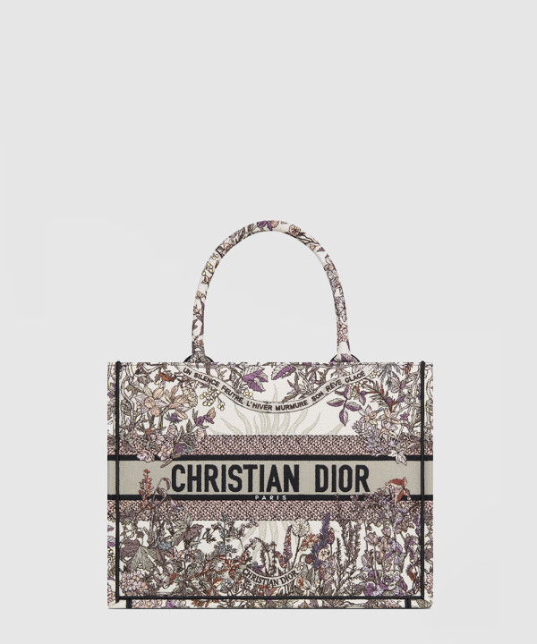 디올 미디움 북 토트백 에크루 멀티컬러 4 쎄종 어텀 쏠레이 M1296