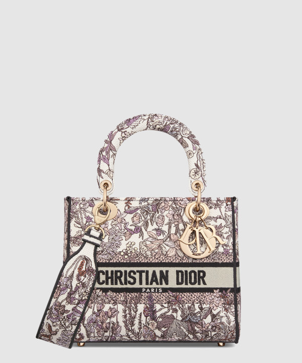 디올 미디움 레이디 디라이트 백 화이트 멀티컬러 4 쎄종 하이버 M0565