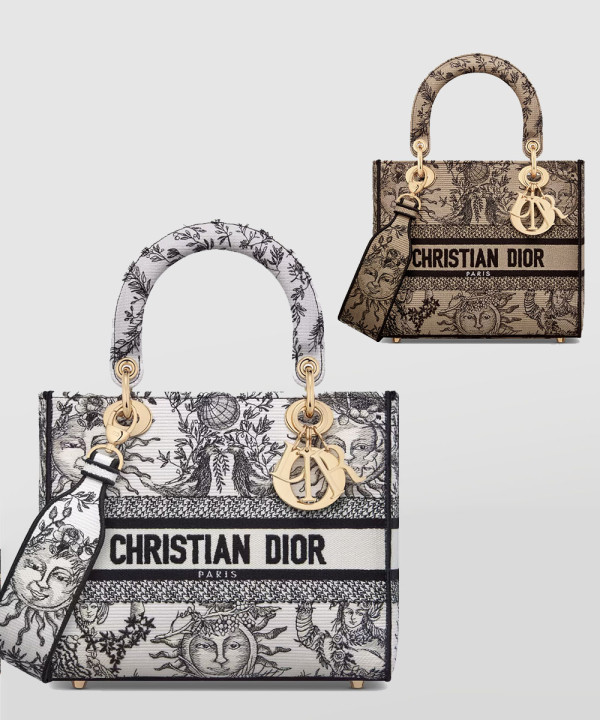 디올 미디움 레이디 디라이트 백 쏠레이 마크라메 모티프 M0565