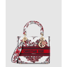 디올 미디움 레이디 디라이트 백 화이트 레드 르 꾀흐 파피용이 M0565