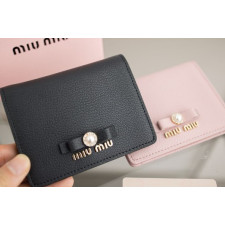 (국내배송) 미우미우 마드라스 펄 리본 스몰 반지갑