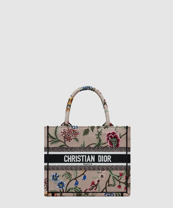 디올 북토트백 스몰 멀티컬러 라피아 자수 디올 쁘띠 플레르 M1265