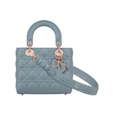 디올 레이디 디올 ABC 스몰 백 컬러 팬던트 (블루/까나쥬/램스킨)