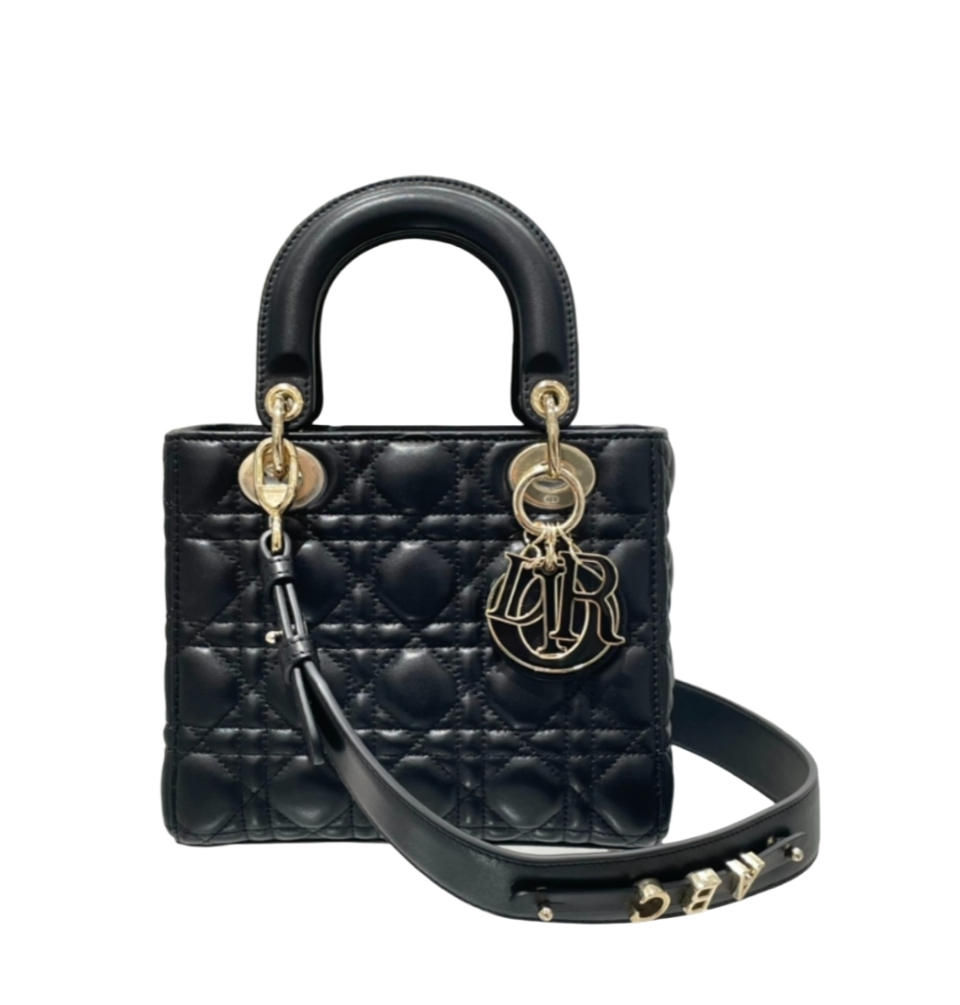 디올 레이디 디올 ABC 스몰 백 컬러 팬던트 (블랙/까나쥬/램스킨)