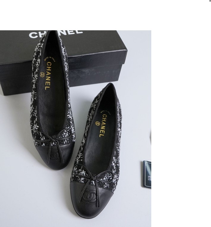 (국내배송) 샤넬 트위드 발레리나 플랫 슈즈