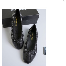 (국내배송) 샤넬 트위드 발레리나 플랫 슈즈