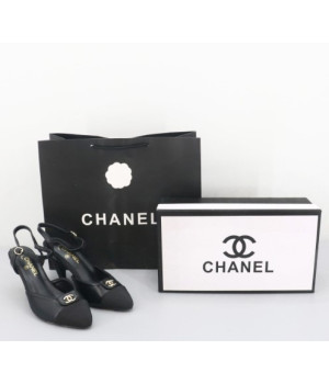 (국내배송) 샤넬 금장 스트랩 슬링백 펌프스