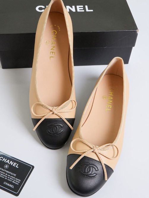 (국내배송) 샤넬 투톤 발레리나 플랫 슈즈