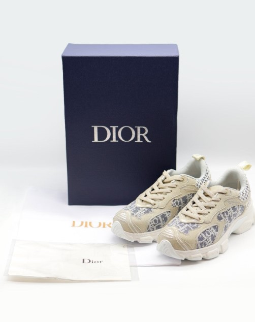 (국내배송) 디올 바이브 샴브레이 오블리크 레더 스웨이드 스니커즈 블루