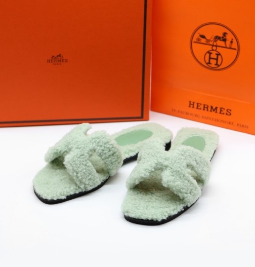 (국내배송) 에르메스 오란 양털 시어링 샌들 슬리퍼