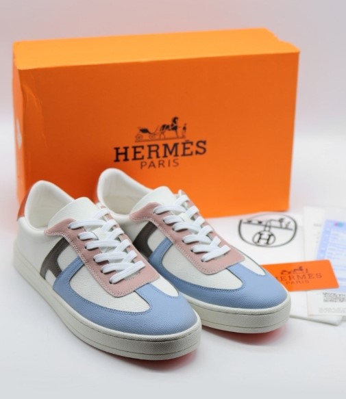 (국내배송) 에르메스 Boomerang 부메랑 멀티꼴로르 블루 글라송 남성 스니커즈