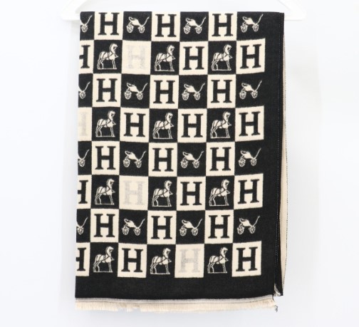 (국내배송) 에르메스 H로고 양면 머플러