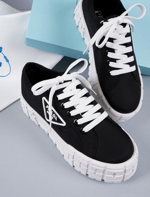 (국내배송) 프라다 개버딘 더블 휠 플랫폼 스니커즈