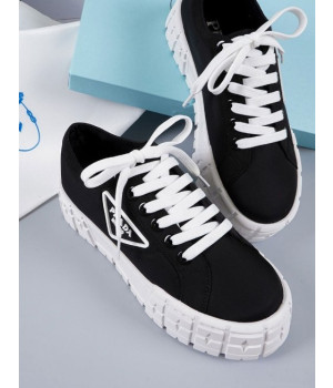 (국내배송) 프라다 개버딘 더블 휠 플랫폼 스니커즈