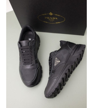 (국내배송) 프라다 가죽 리나일론 하이탑 스니커즈