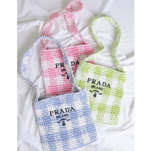 (국내배송) 프라다 라피아 크로쉐 크로스백