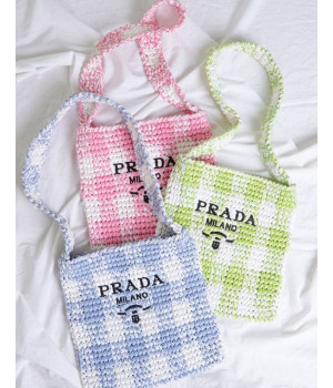 (국내배송) 프라다 라피아 크로쉐 크로스백