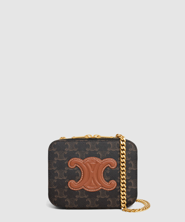 셀린느 퀴르 트리오페 체인 박스 크로스백 10L052