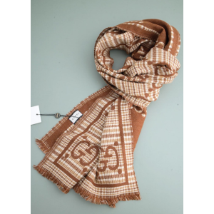 (국내배송) 구찌 GG 자카드 하운드체크 패턴 니트 스카프