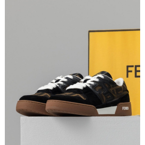 (국내배송) 펜디 매치 블랙 스웨이드 캔버스 로우탑