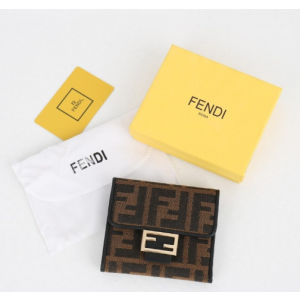 (국내배송) 펜디 브라운 패브릭 반지갑