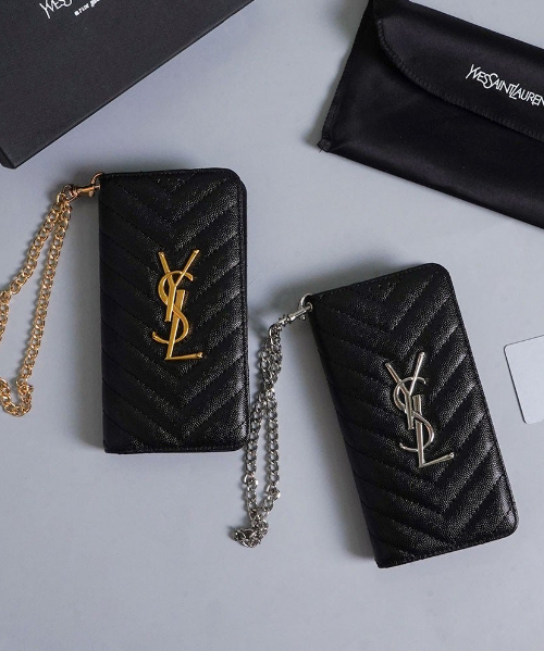 (국내배송) 생로랑 케비어 마틀라세 체인 월렛 온 폰 케이스