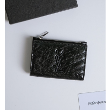 (국내배송) 생로랑 프라그망 빈티지 레더 지퍼 카드 케이스