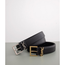 (국내배송) 생로랑 모노그램 스퀘어 버클 카프스킨 벨트