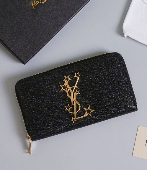 (국내배송) 생로랑 케비어 금장 스타 플랩 장지갑