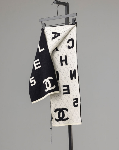 (국내배송) 샤넬 수입고급 로고 짜임 양면 머플러