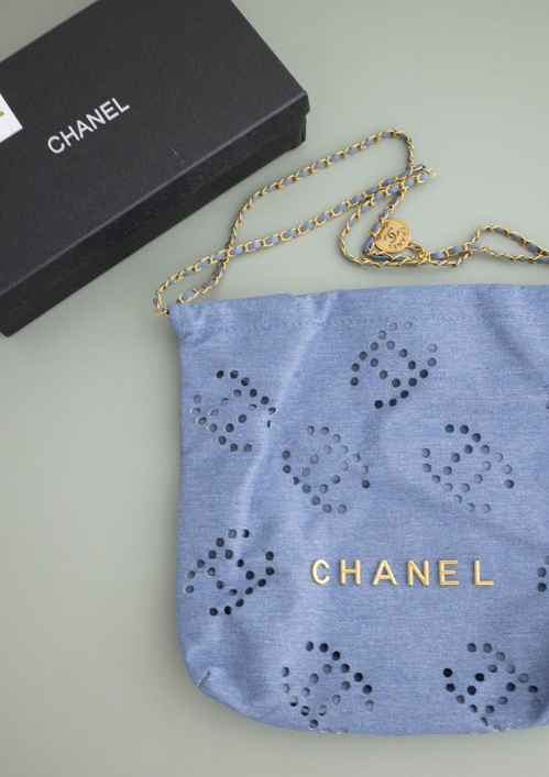 (국내배송) 샤넬 데님 체인 22백