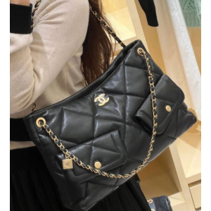 (국내배송) 샤넬 램스킨 골드 메탈 블랙 백