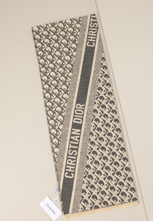 (국내배송) 디올 오블리크 패턴 사선로고 울 머플러