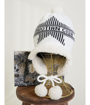 (국내배송) 디올 플리스 울 니트 이어머프 비니