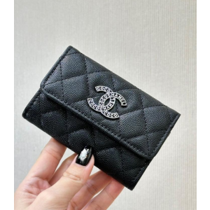 (국내배송) 샤넬 CC 레터링 플랩 캐비어 카드 지갑