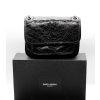(국내배송) 생로랑 YSL 크링클 빈티지 레더 블랙 모노그램 니키 미디움백