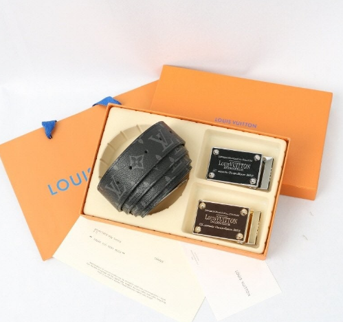 (국내배송) 루이비통 투버클 컷팅 모노블랙 벨트