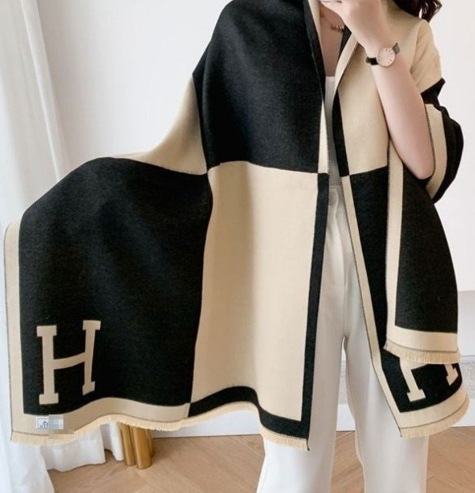 (국내배송) 에르메스 H 포인트 리버시블 숄 머플러