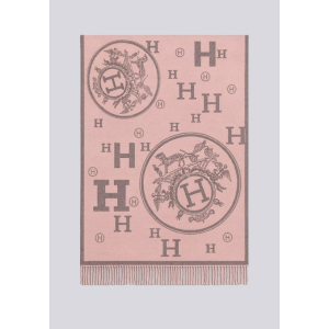 (국내배송) 에르메스 H로고 아트워크 울 자카드 태슬 숄 머플러