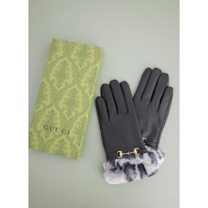 (국내배송) 구찌 레오파드 퍼 GG 인터로킹 레더 장갑
