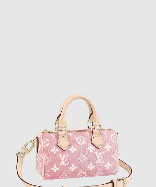 루이비통 나노 스피디 핑크 모노그램 자카드 데님 M81213